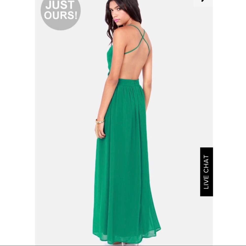 Lulu's Exclusive Green Backless Maxi